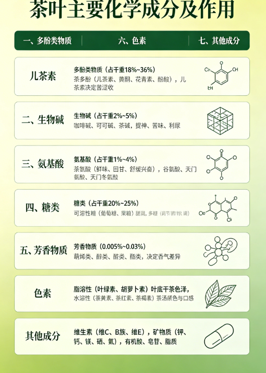茶叶中的化学成分有哪些？