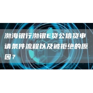 渤海银行渤银E贷公信贷申请条件流程以及被拒绝的原因？