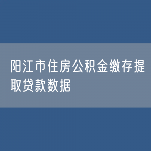 阳江市住房公积金缴存提取贷款数据