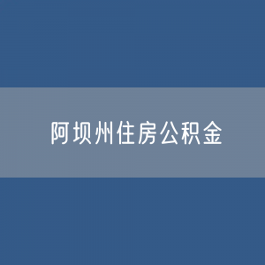 阿坝州住房公积金缴存提取贷款数据