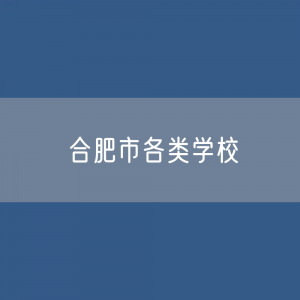 合肥市各类学校招生、在校生、毕业生数据