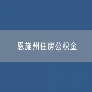 恩施州住房公积金缴存提取贷款