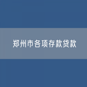 郑州市各项存款、贷款数据