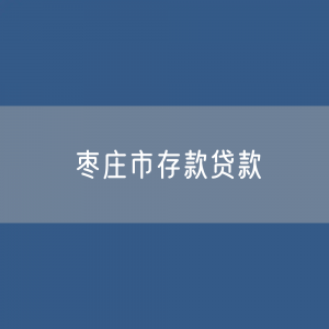 枣庄市存款、贷款是多少？