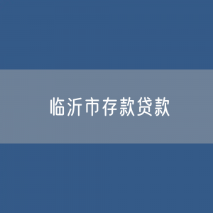 临沂市存款、贷款是多少？