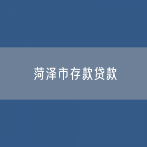 菏泽市存款、贷款是多少？