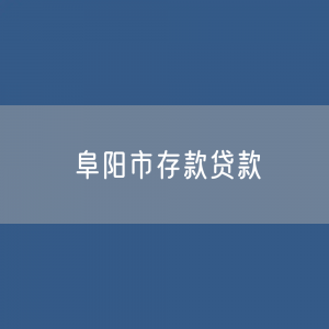 阜阳市存款、贷款余额是多少？