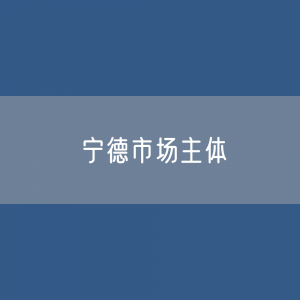 最新宁德市场主体登记数据：宁德市有多少市场主体？