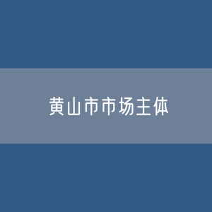 最新黄山市市场主体登记数据：黄山市有多少市场主体？