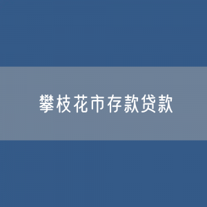 攀枝花市存款、贷款余额是多少？