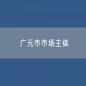 最新广元市市场主体登记数据：广元市有多少市场主体？