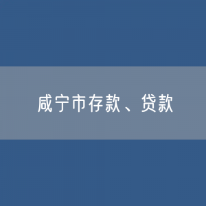 咸宁市存款、贷款余额是多少？