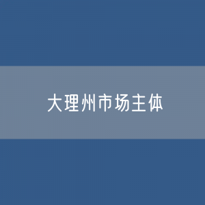 最新大理州市场主体登记数据：大理州有多少市场主体？