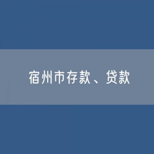 宿州市存款、贷款余额是多少？