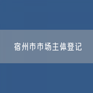 最新宿州市市场主体登记数据：宿州市有多少市场主体？