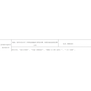 福州市省市属小学—清华附中福州学校本部小学划片范围