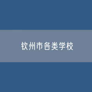 钦州市各类学校招生、在校生、毕业生数据