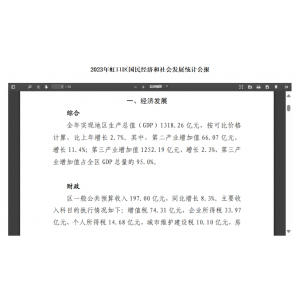 2023年虹口区国民经济和社会发展统计公报